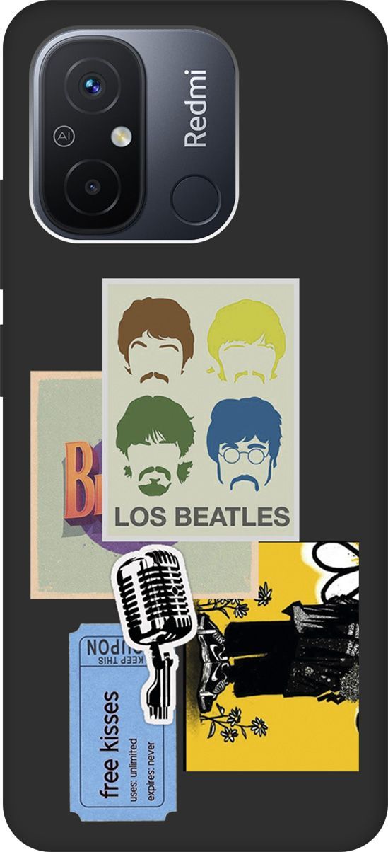 

Чехол на Xiaomi Redmi 12C с 3D принтом "Beatles Stickers" черный, Черный;белый, 158937