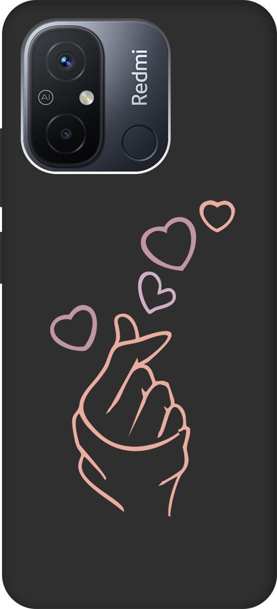

Чехол на Xiaomi Redmi 12C с 3D принтом "K-Heart" черный, Черный;розовый, 158936