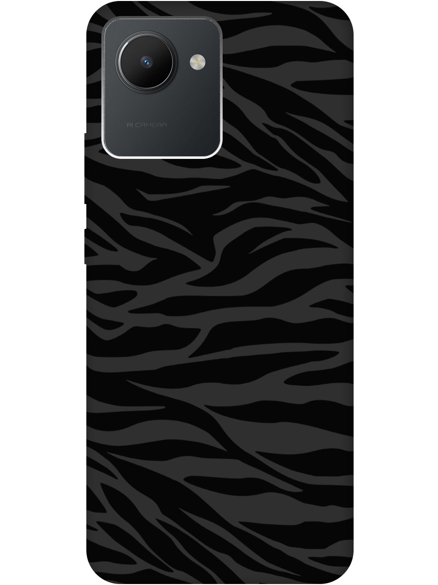 

Силиконовый чехол на realme C30 с рисунком "Зебра" Soft Touch черный, 20000383