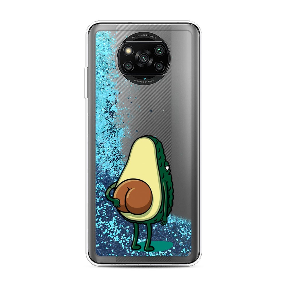

Жидкий чехол с блестками "Попа авокадо" на Xiaomi Poco X3 Pro, 310693-1