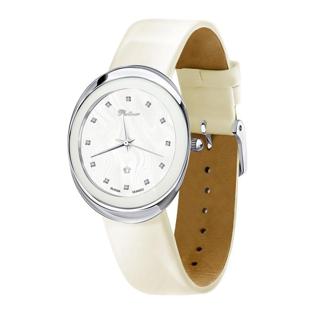 Наручные часы женские Platinor 94000 белые, фианит