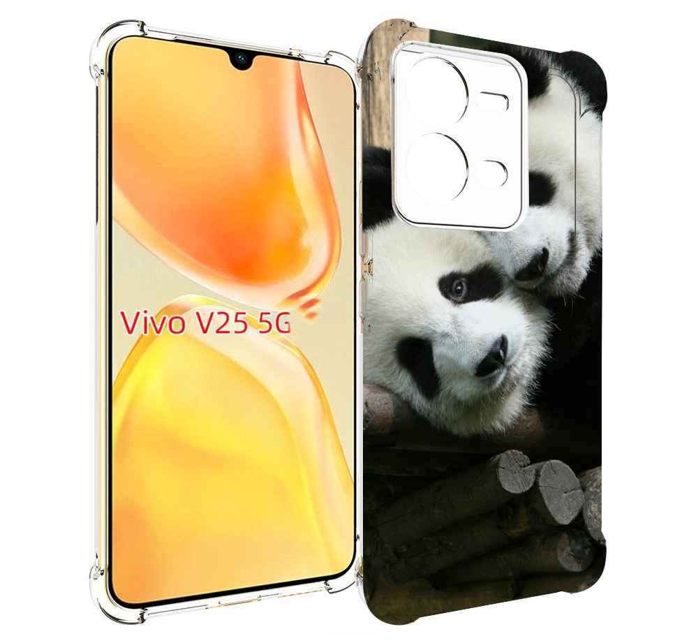 

Чехол MyPads Две-панды для Vivo V25 5G / V25e, Прозрачный, Tocco