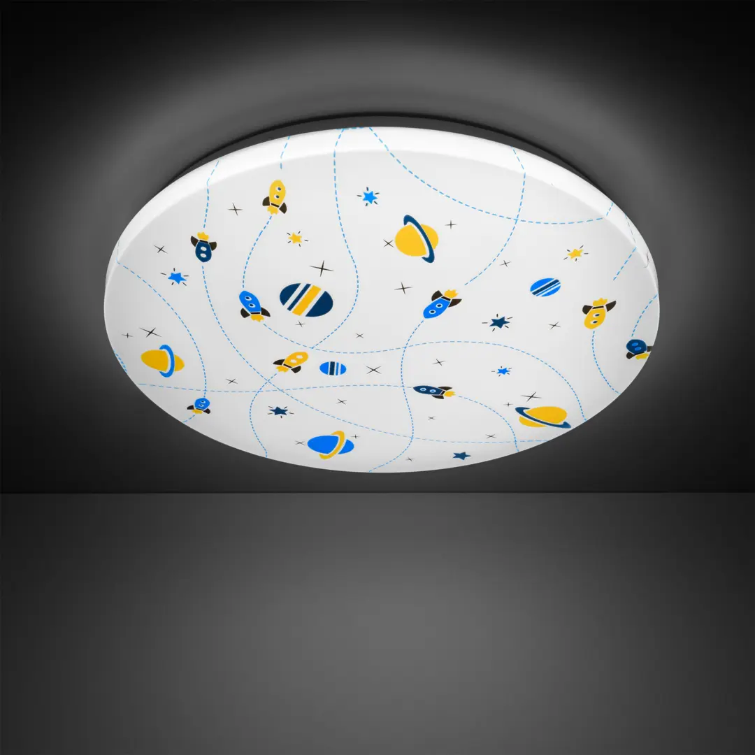 Светильник настенно-потолочный светодиодный Gauss Orbit рисунок космос, 14 м?, белый свет,