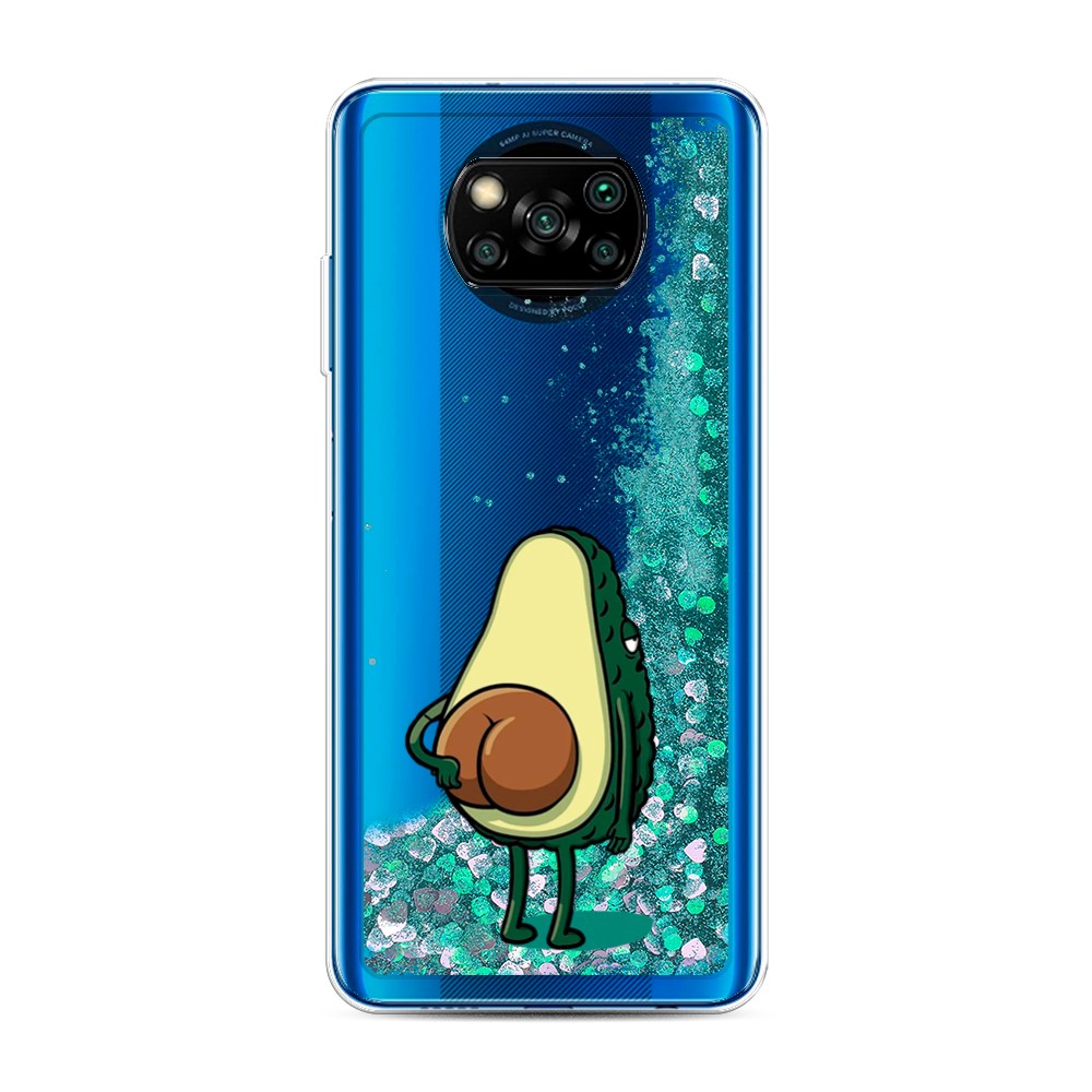 

Жидкий чехол с блестками "Попа авокадо" на Xiaomi Poco X3 NFC, 39295-1