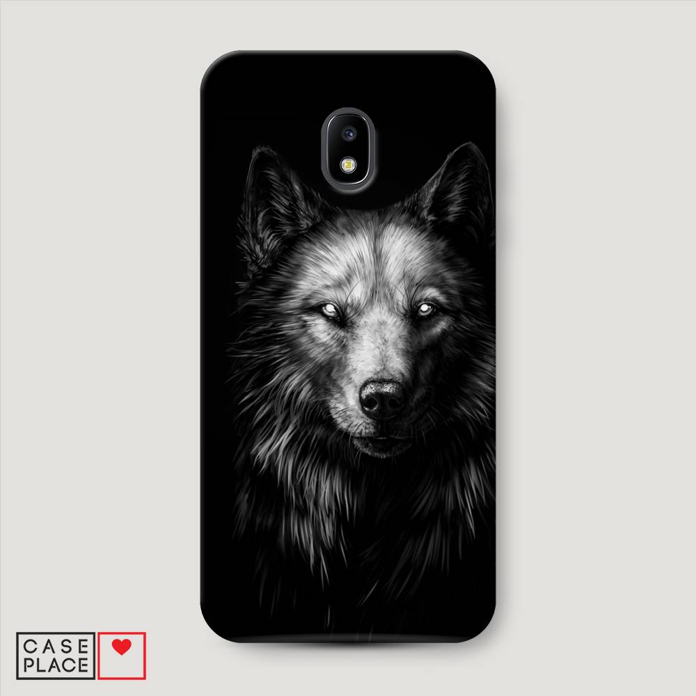 фото Чехол awog "волк черно белый" для samsung galaxy j3 2017