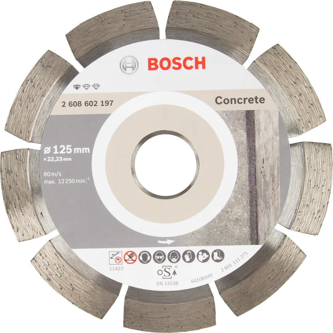 Диск алмазный по бетону Bosch Standart 125x22.23 мм диск алмазный standart turbo 230х7х22 23 мм по бетону мастералмаз 10501424