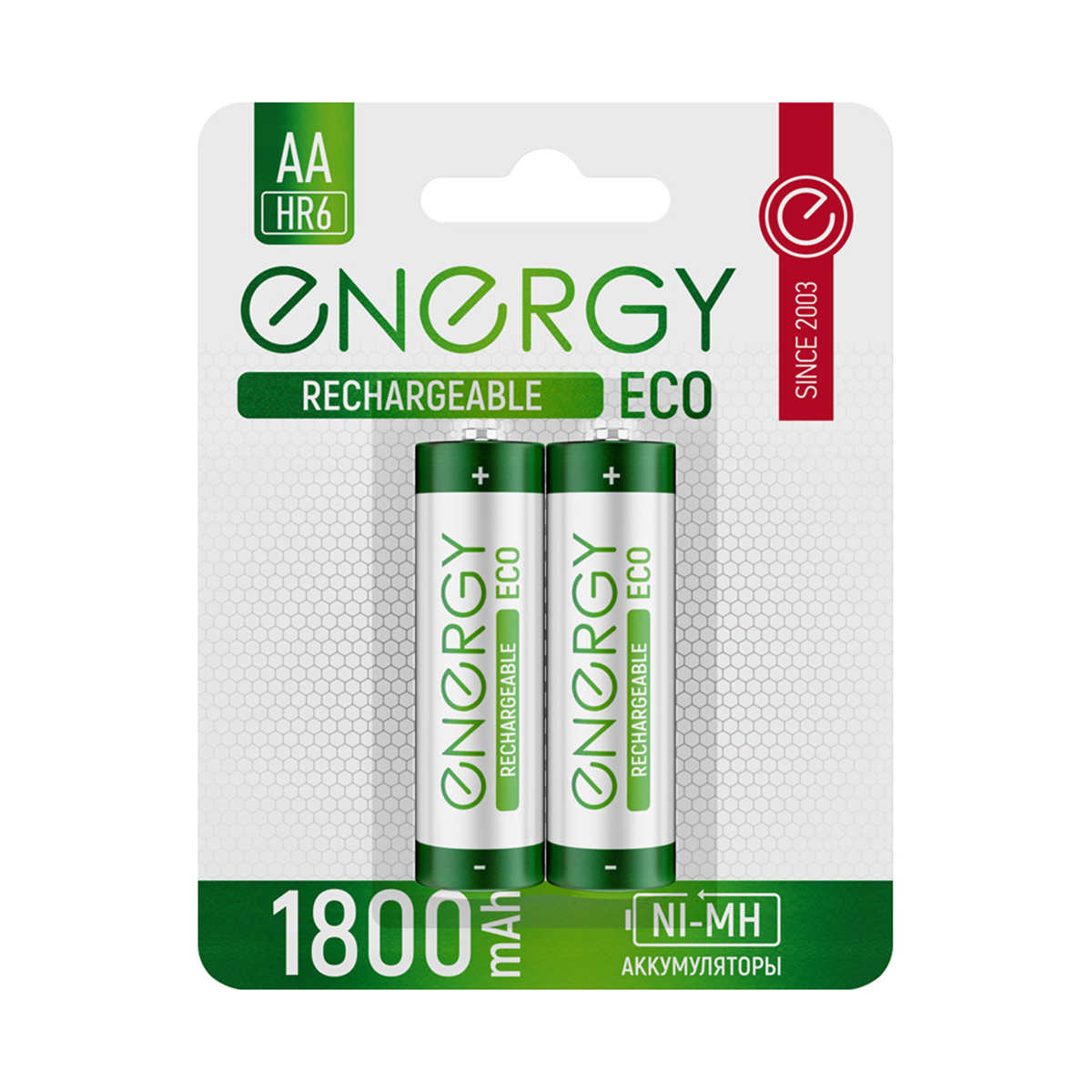 Аккумулятор Energy Eco NIMH-1800-HR6/2B АА 2шт 104988