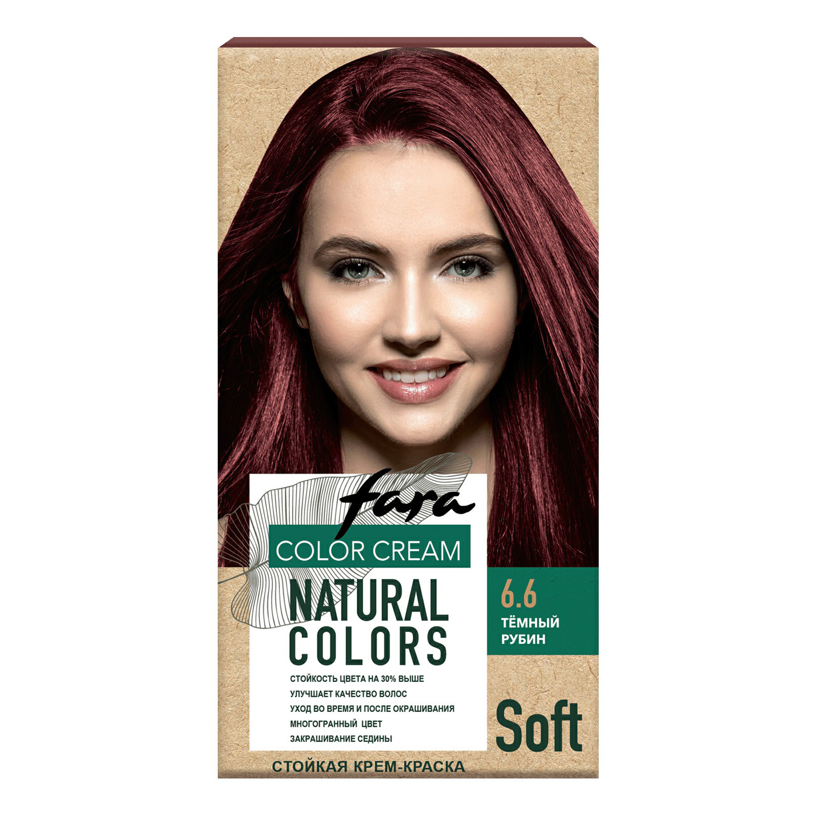 Крем-краска для волос Fara Natural Colors Soft 324 Темный рубин 150 мл крем краска farmavita suprema color 6 31 темный блондин золотисто пепельный 60 мл