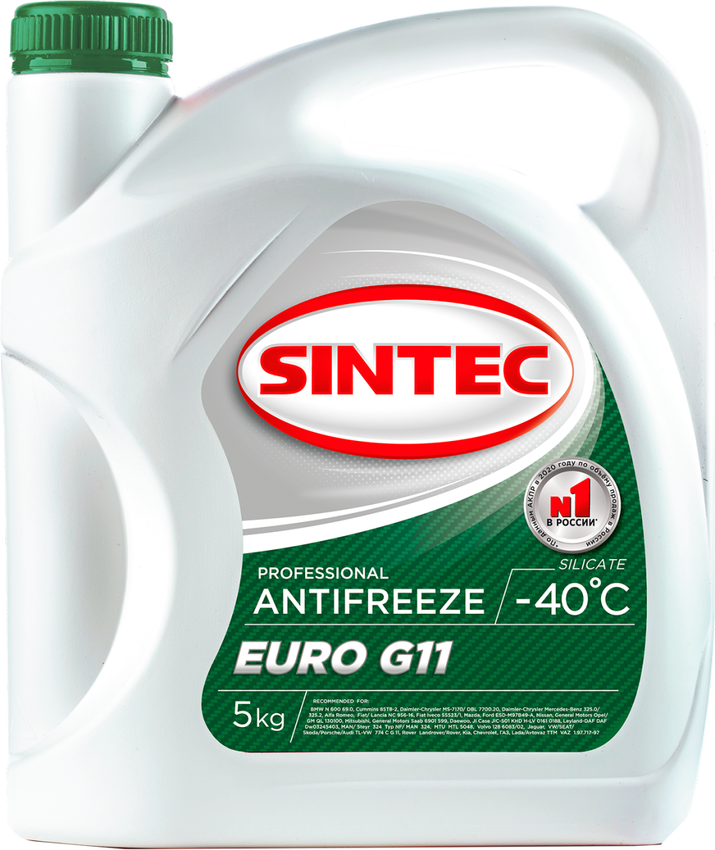 

Антифриз Sintec Euro G11 Green -40 5кг SINTEC арт. 990554/800523