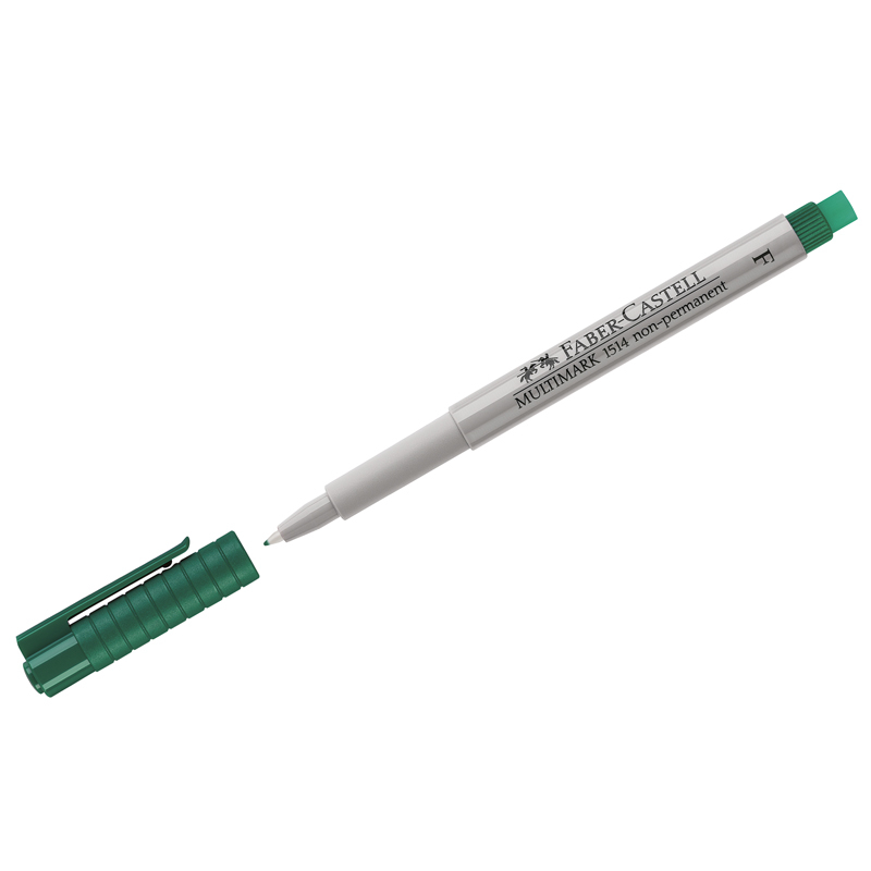 

Маркер Faber-Castell Multimark non permanent F, зеленый, пулев., 0,6мм, с ластиком