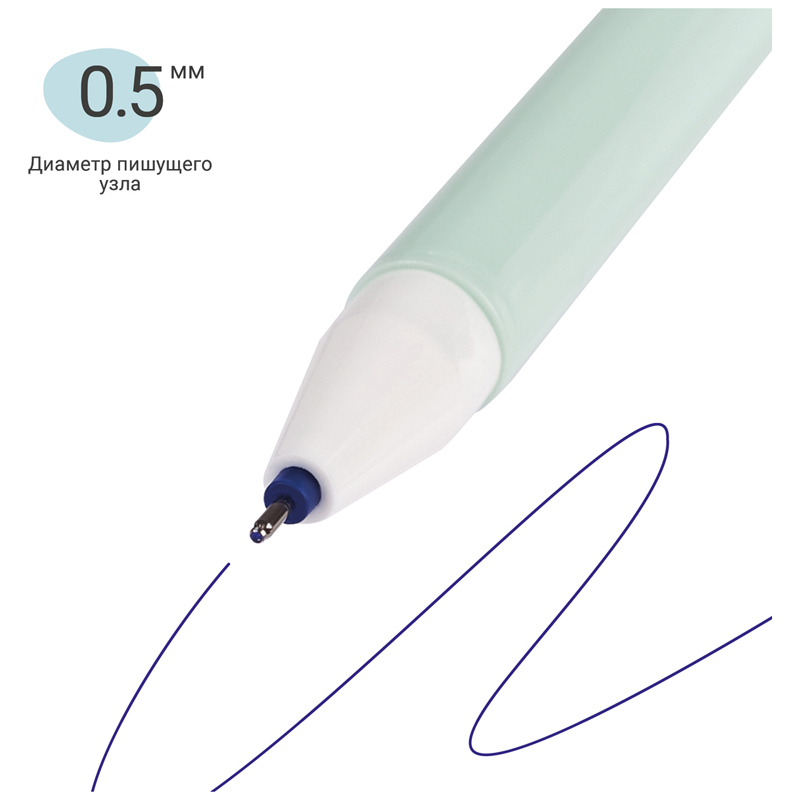Ручка гелевая стираемая MESHU Rainbow синяя, 0,5мм, корпус ассорти, с топпером