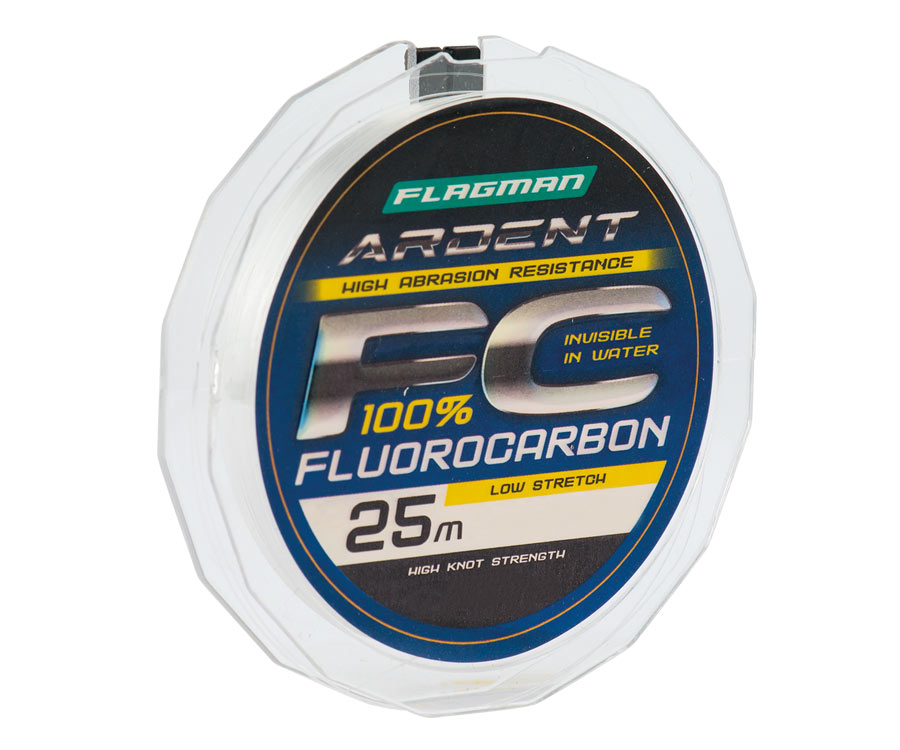 Леска флюрокарбоновая Flagman Ardent Fluorocarbon 0,4 мм, 25 м, 12,4 кг, прозрачный