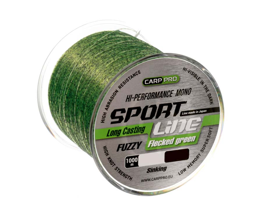 

Леска монофильная Carp Pro Sport Line Flecked 0,31 мм, 1000 м, 7 кг, Green, Зеленый, Sport Line Flecked