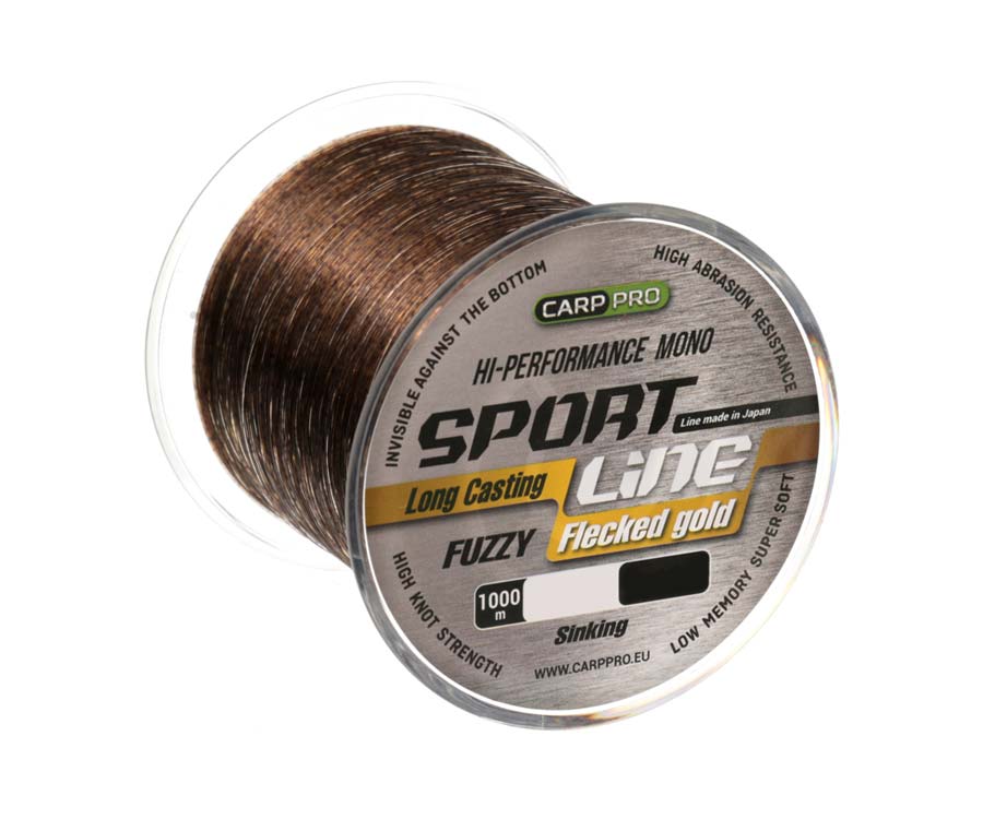 фото Леска монофильная carp pro sport line flecked 0,31 мм, 1000 м, 7 кг, gold