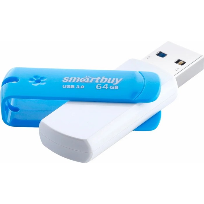 

Флешка Smartbuy 64GBDB-3, 64 Гб, USB3.0, чт до 75 Мб/с, зап до 15 Мб/с, Blue