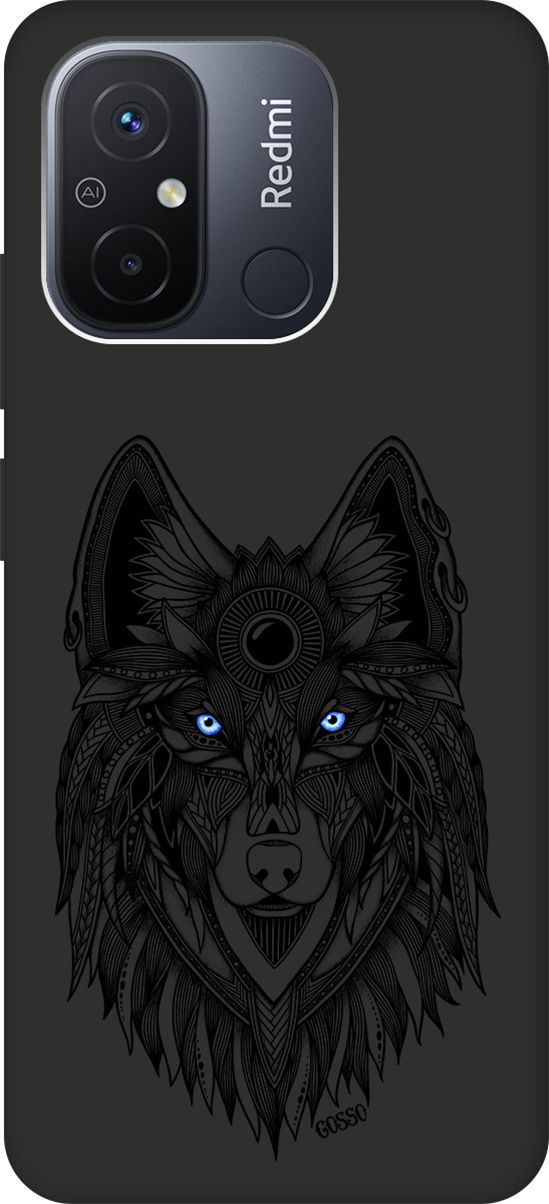 

Чехол на Xiaomi Redmi 12C с 3D принтом "Grand Wolf" черный, Черный;голубой, 158936