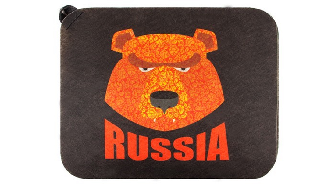 фото Коврик для бани (40*50) печать "russia медведь" тм "бацькина баня"/25 10439