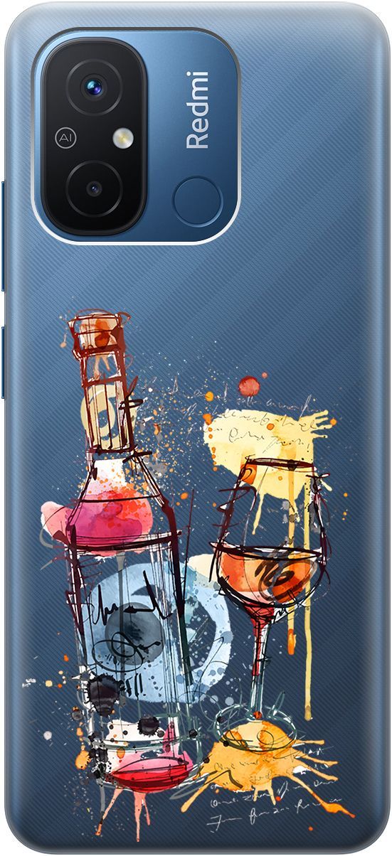 

Чехол на Xiaomi Redmi 12C с 3D принтом "Aquarelle Wine" прозрачный, Прозрачный;красный, 158935