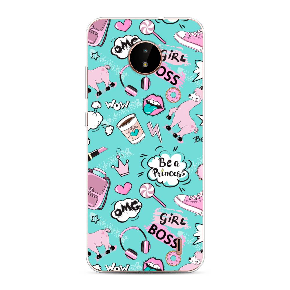 

Чехол Awog на Nokia C20 / Нокиа C20 "Стильная лама", Голубой;белый;розовый, 124350-1