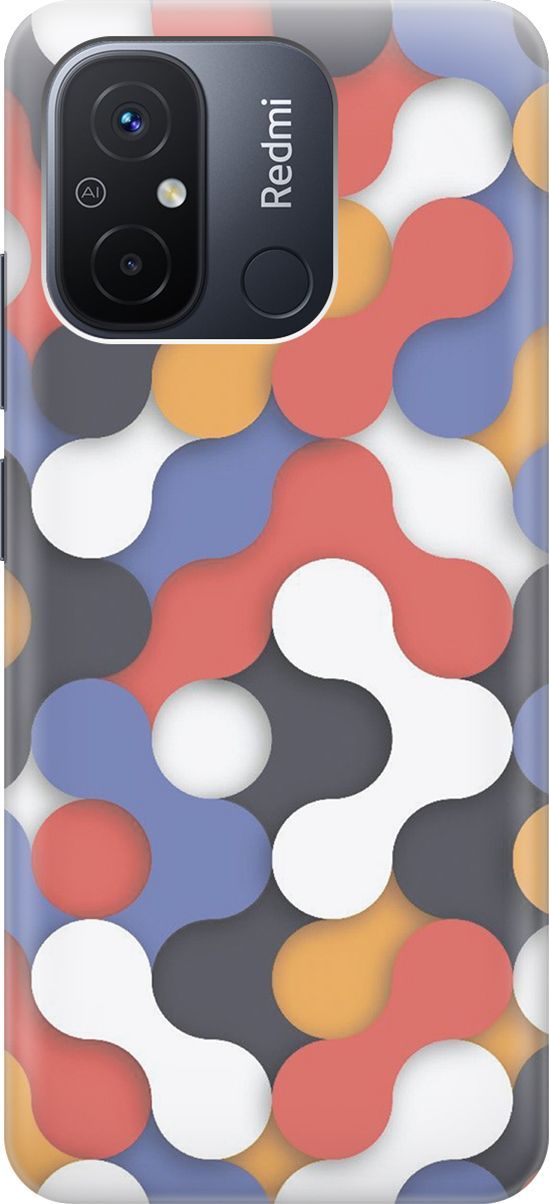 

Чехол на Xiaomi Redmi 12C "Разноцветный детальки", Белый;красный, 158917