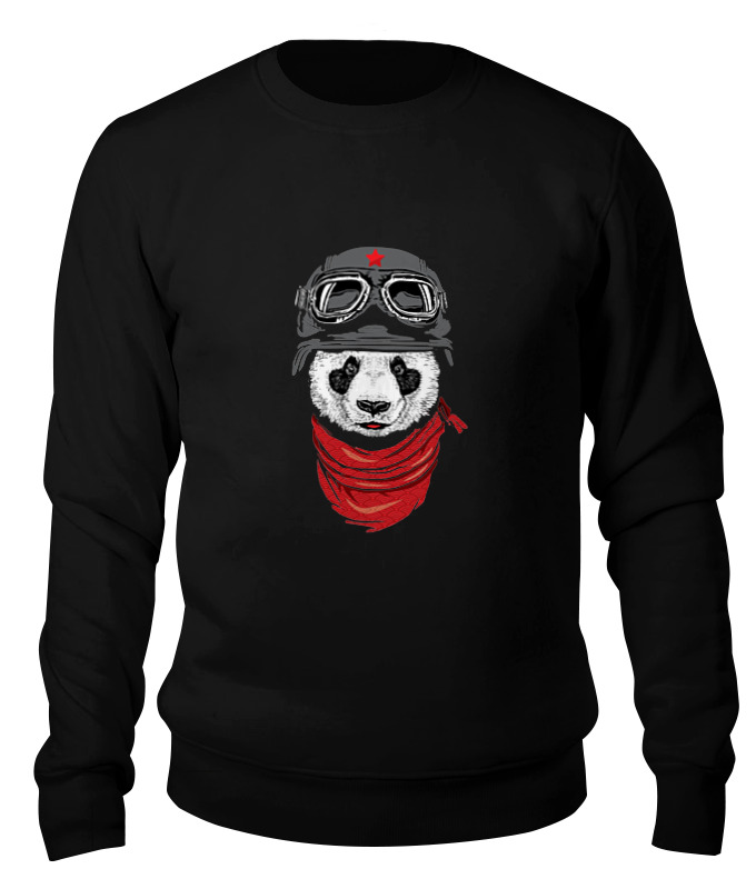 

Свитшот унисекс Printio Soviet panda черный XS, Soviet panda