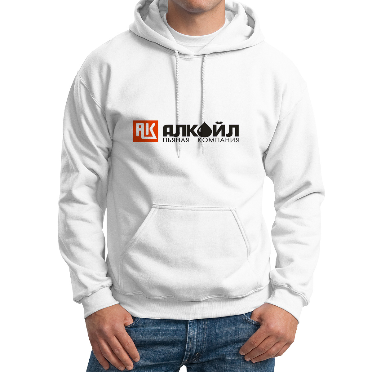 

Худи унисекс CoolPodarok Алкойл пьяная компания белое 42 RU, Белый, 2M013449