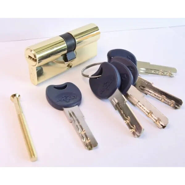 Цилиндровый механизм Lockly Z100 А-80G (40/40) золотой ключ/ключ 9-155 замок врезной trodos 70 l 76 pb 202097 ручка в комплекте цилиндровый золотой