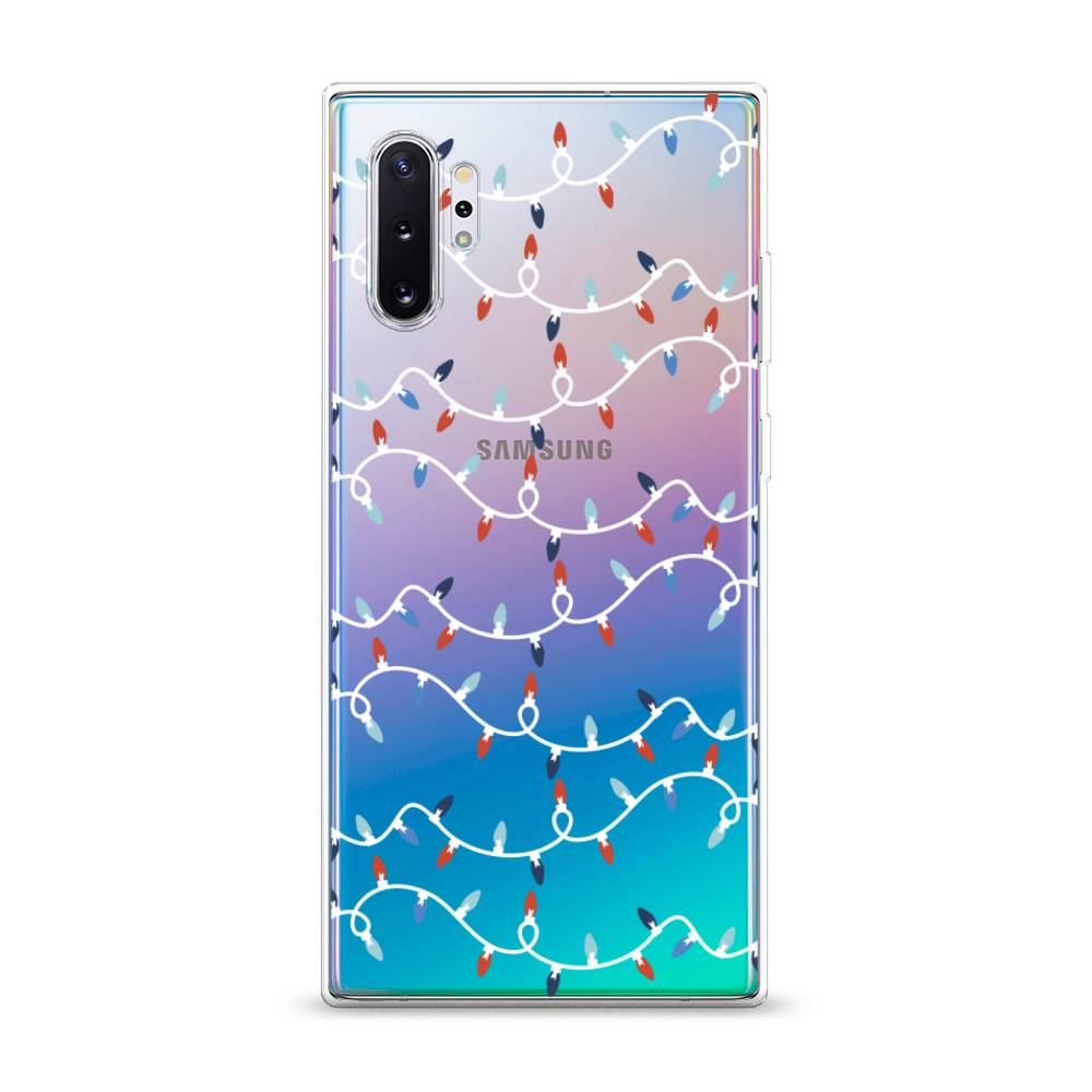 

Чехол для Samsung Galaxy Note 10 Plus "Разноцветная гирлянда", Белый;красный;синий, 28550-5