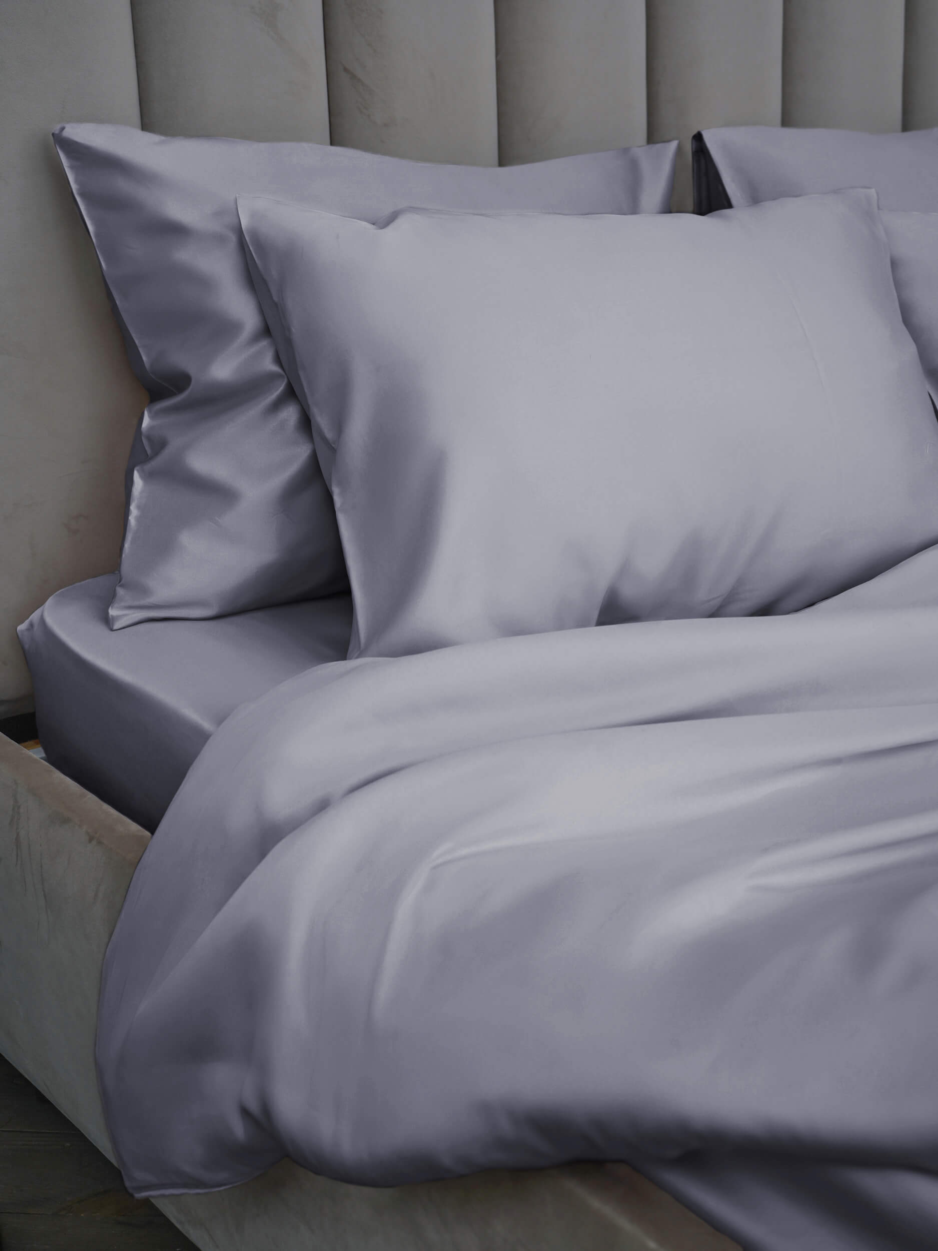 Двуспальный комплект постельного белья из тенселья Graphite/без резинки