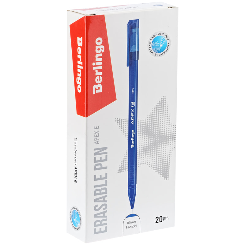 

Ручка гелевая стираемая Berlingo Apex E, синяя, 0.5 мм, трехгранная (20 шт)