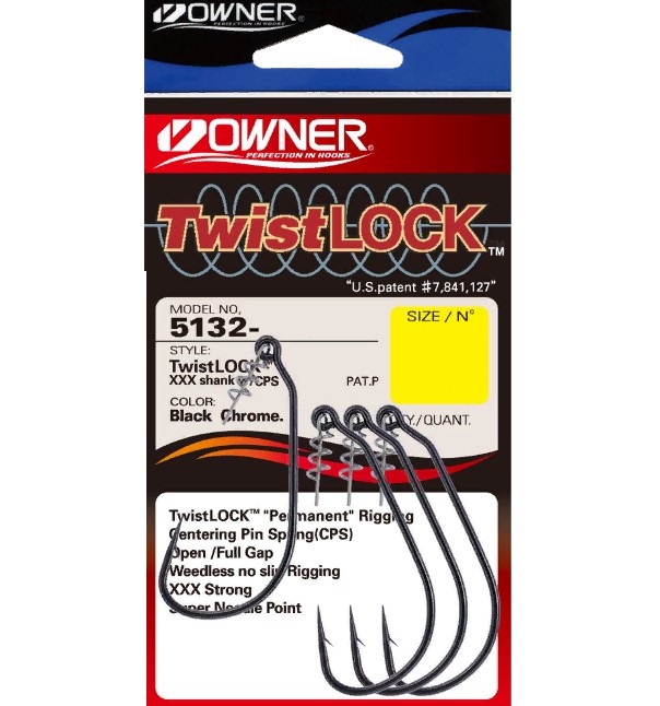 Рыболовные крючки Owner Twist Lock CPS BC 4/0, 4 шт.