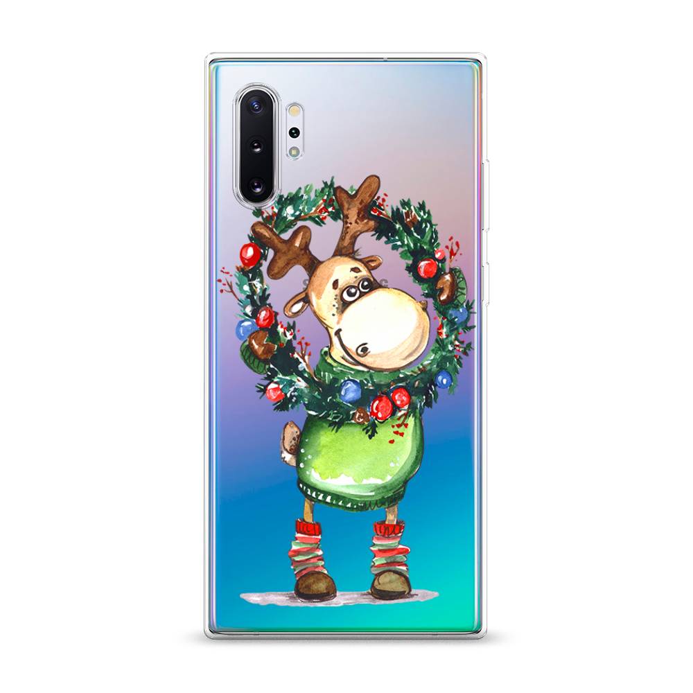 

Чехол на Samsung Galaxy Note 10 Plus "Олень с новогодним венком", 28550-4