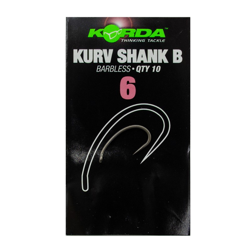 фото Рыболовные крючки korda kurv shank barbless 6, 10 шт.