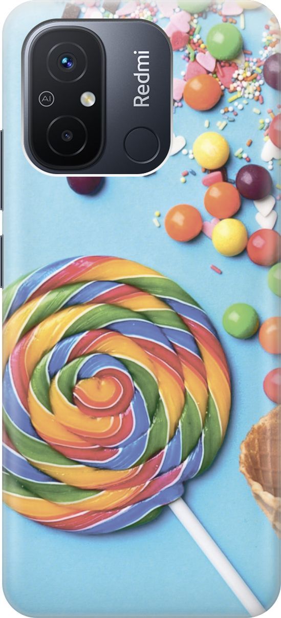 

Чехол на Xiaomi Redmi 12C "Разноцветный леденец", Голубой;желтый, 158918
