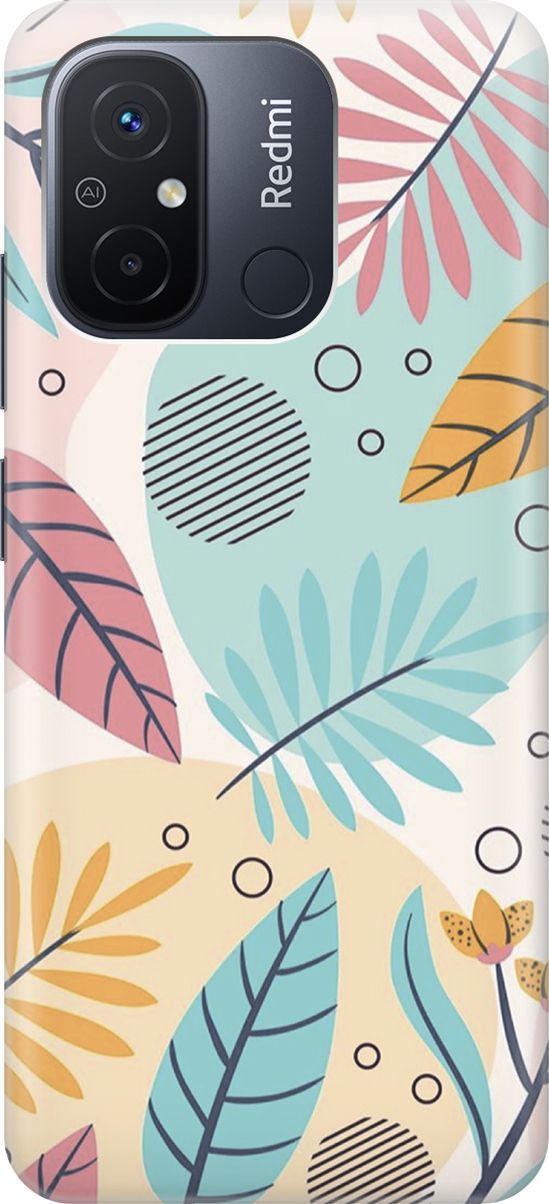 

Чехол на Xiaomi Redmi 12C "Аппликация из листочков", Голубой;желтый, 158922