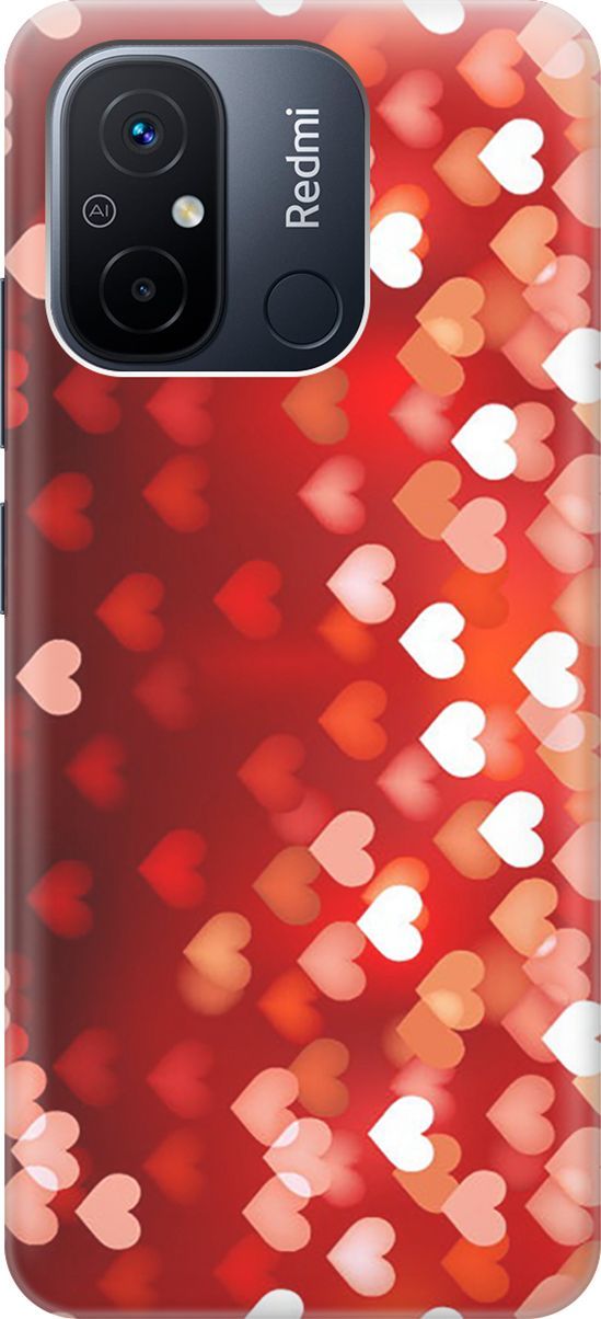 

Чехол на Xiaomi Redmi 12C "Бокэ из красных сердечек", Красный, 158919