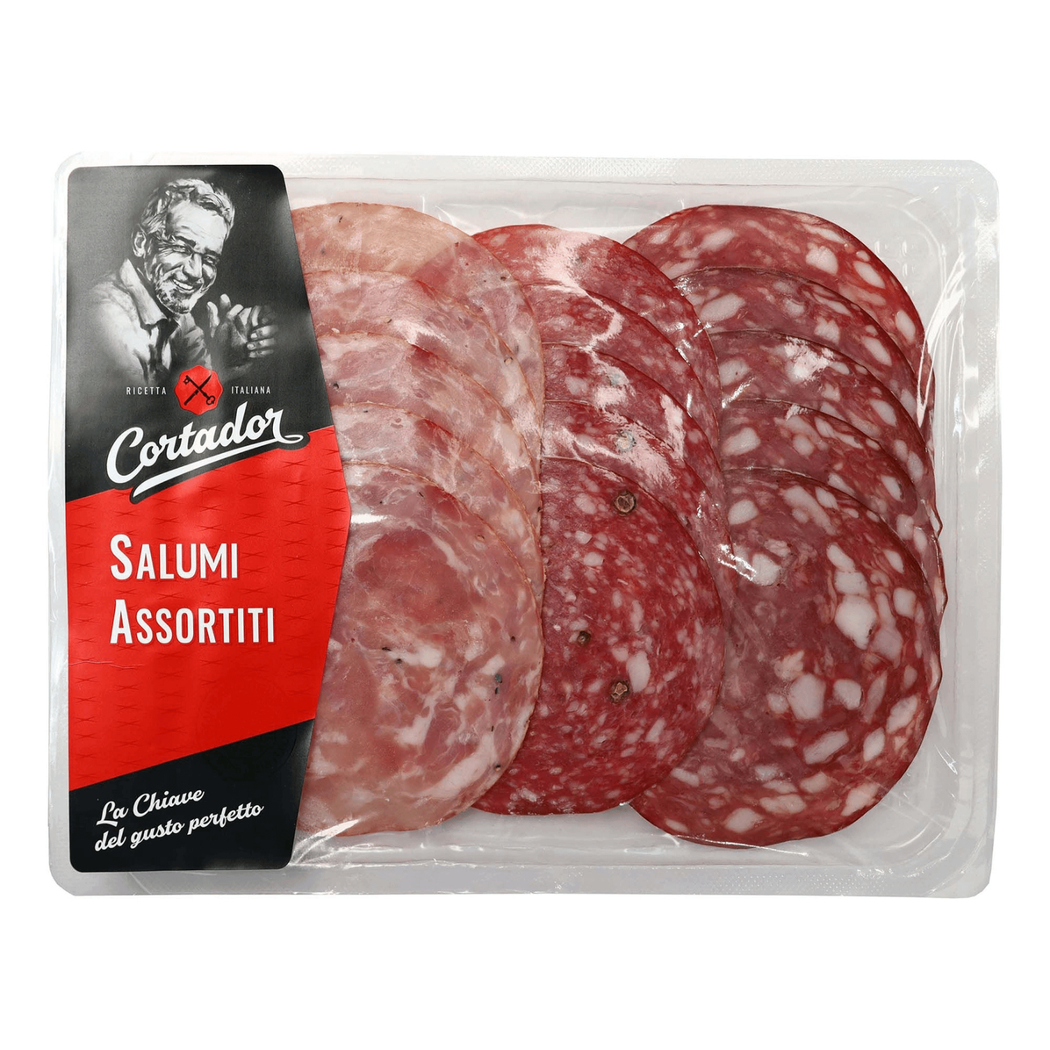 Колбаса сырокопченая Cortador Ассорти Палермо Монреаль Флоренция нарезка 120 г 300₽