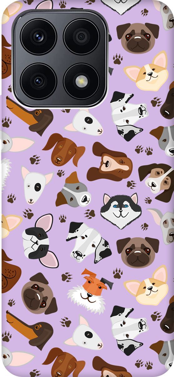 

Чехол на Honor X8a Silky Touch Premium с принтом "Dogs Pattern" сиреневый, Фиолетовый;коричневый, 158914