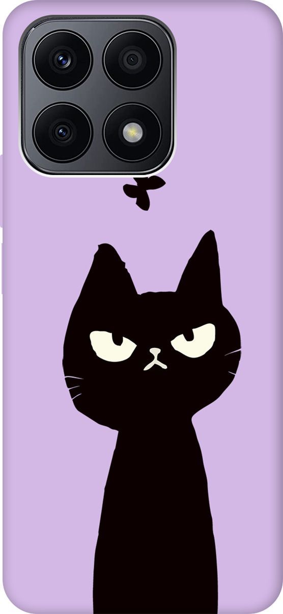 

Чехол на Honor X8a Silky Touch Premium с принтом "Disgruntled Cat" сиреневый, Фиолетовый;черный, 158914