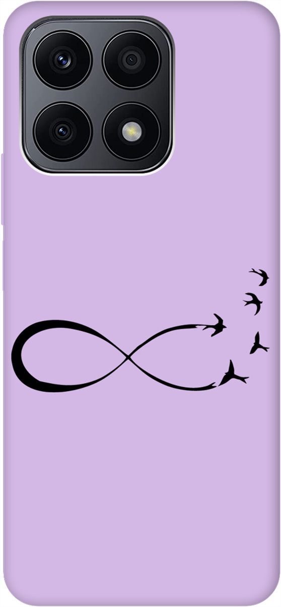 

Чехол на Honor X8a Silky Touch Premium с принтом "Infinity" сиреневый, Фиолетовый;черный, 158914
