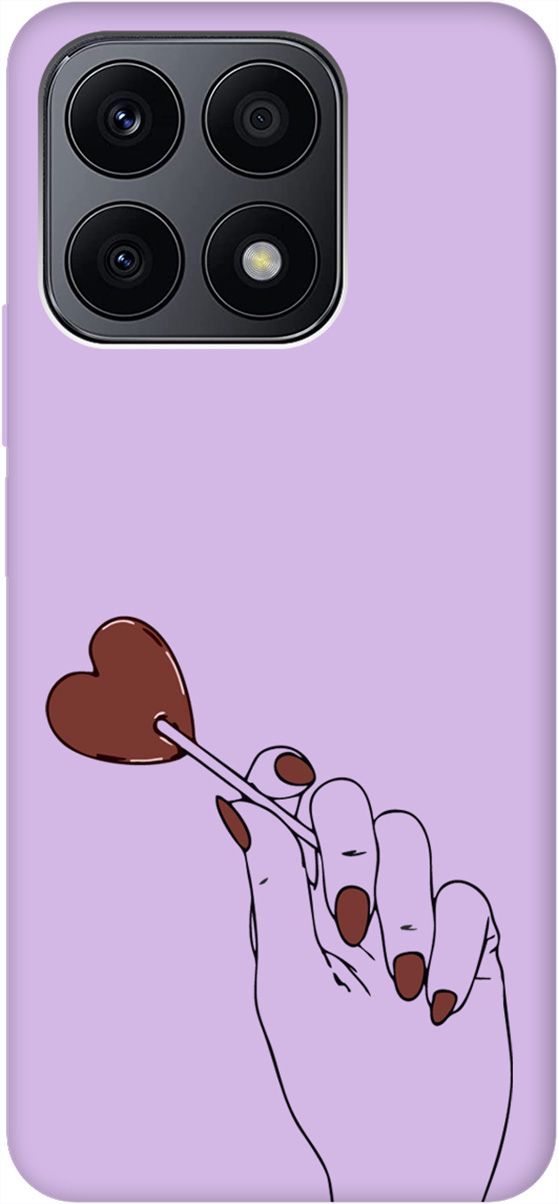

Чехол на Honor X8a Silky Touch Premium с принтом "Heartbreaker" сиреневый, Фиолетовый;красный, 158913