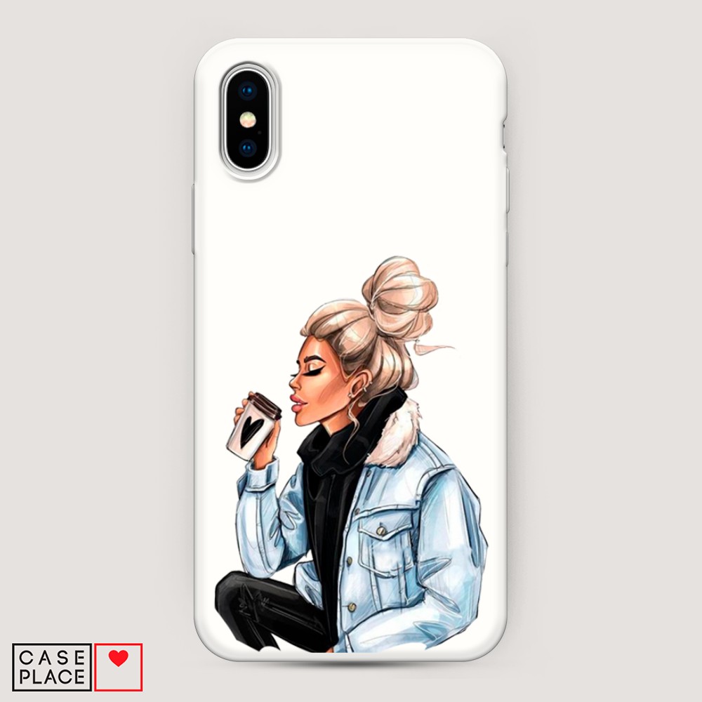 фото Матовый силиконовый чехол "cute girl" на apple iphone xs max (10s max) awog