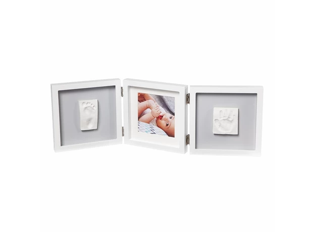 Рамочка тройная квадратная с отпечатком Baby Art, белый, 3601095500 pearhead рамочка двойная складная с отпечатком