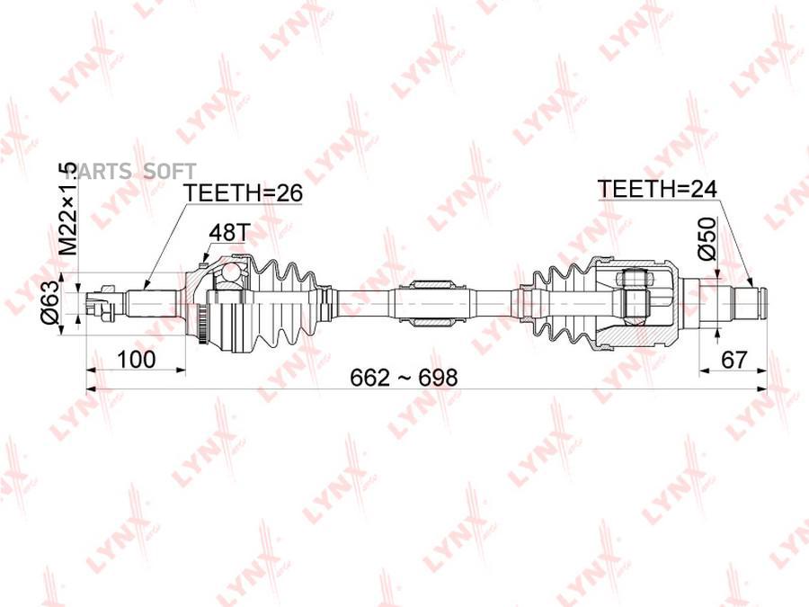 

Привод В Сборе | Перед Лев | Cd-7510a Nsii0018270883 LYNXauto арт. CD7510A