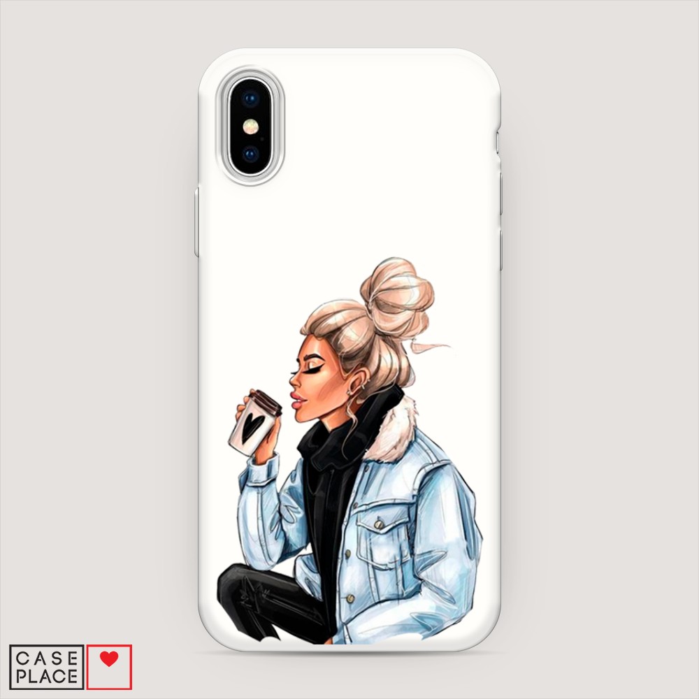 фото Матовый силиконовый чехол "cute girl" на apple iphone xs (10s) awog