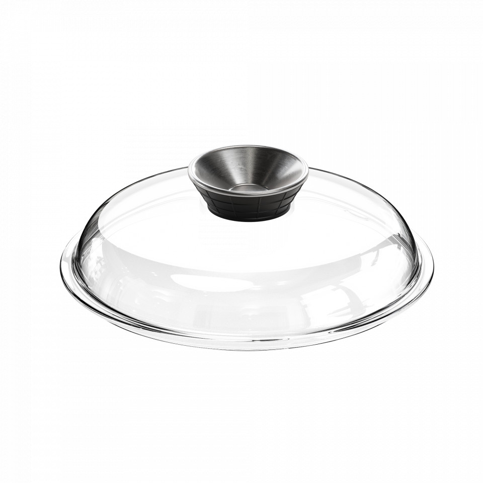 Крышка стеклянная AMT Gastroguss Glass Aroma Lids 24 см с арома-ручкой-дозатором 4390₽