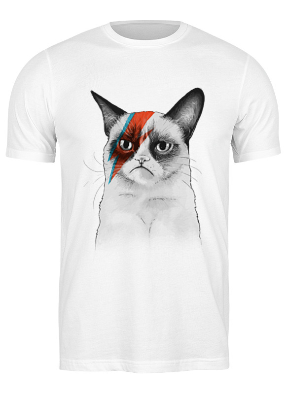 

Футболка мужская Printio Grumpy cat x bowie белая S, Белый, Grumpy cat x bowie