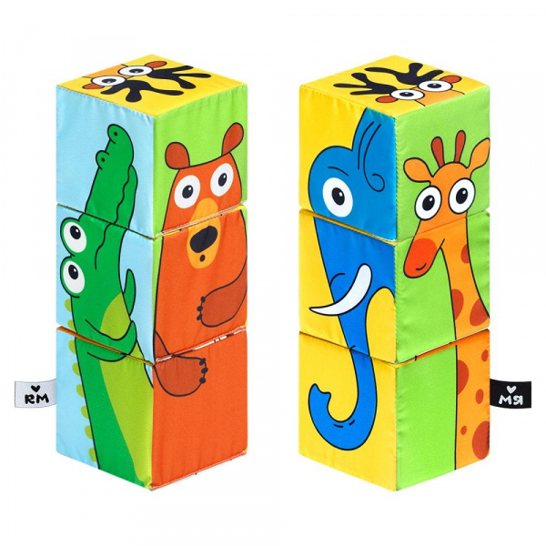 Кубики Мяшечки Дикие животные, ИМ-М102 junfa игрушка для ванной кубики мои любимые животные