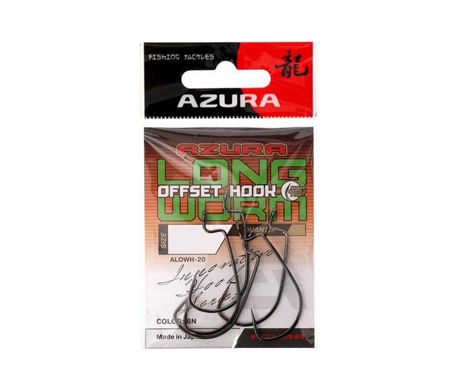 фото Рыболовные крючки azura long offset worm hook 3/0, 4 шт.