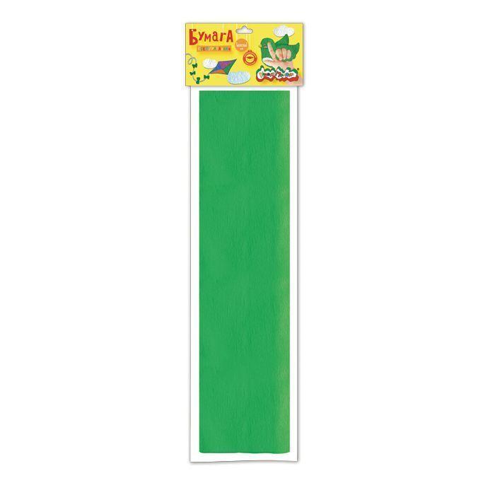 Бумага цветная крепированная Каляка-Маляка (1 лист, 50х250см, 32 г/кв.м, зеленая) пакет